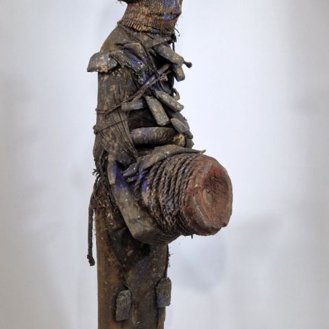 Imposante statuette vaudou béninoise d'Afrique, belle et impressionnante, 100cm de hauteur