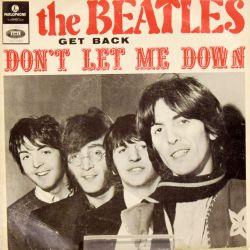 Rare Beatles' 45 rpm in good condition despite rubbed sleeve (Portugal, ca 1969)