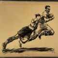 Signed lithograph of Jean Jacoby, rugby player in the 50s