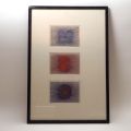 Triptych by Heinz Schaffner, mixed media, signed and dated 1995