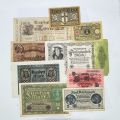 Collection de 29 billets de banque allemands de 1910 à 1945