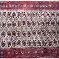 Tapis en laine Pakistanais avec motif géométrique et trame rouge