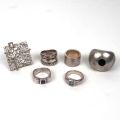 Lot de bagues en argent 925 avec onyx et brillant, poids total 110g