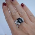 Bague en or 18ct avec saphir et diamants, certifiée IGI, exceptionnelle qualité