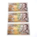 Ensemble de 3 billets luxembourgeois 100 Francs en excellent état, 1981