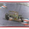 Dessin signé de Michael Schumacher au volant de sa Formule 1