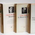 Sammlung von 4 Büchern in Rhodoid: Ormesson, De Gaulle, Malraux, Mauriac