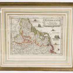 Carte "Germania Inferior" avec frontières aquarellées et Duché de Luxembourg, 1650/1680
