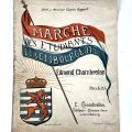 Luxembourg Student March by Edmond Chamberlan with lithograph by W. Fricke
