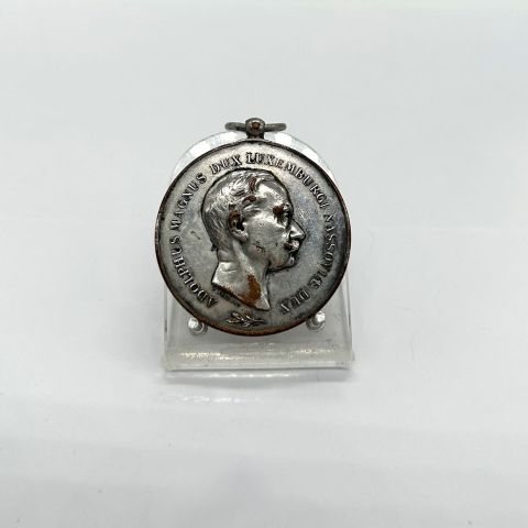 Médaille en bronze argenté du Grand-Duc Adolphe, profil et inscription détaillés