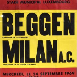 Poster for the 1969 European Champions Cup final between Avenir Beggen and AC Milan