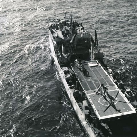 USS Donner : Mission NASA et amerrissage de Mercury-Redstone 2, photo historique