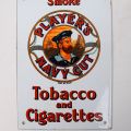 Plaque publicitaire en émail "Tobacco and cigarettes" pour Players Navy Cut