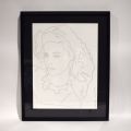 Dessin signé d'A. Warhol, encadré, mine de plomb, dimensions 62 x 50 cm