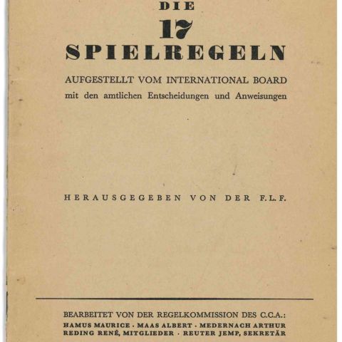 Les 17 règles de jeu de football par l'International Board, édition 1950