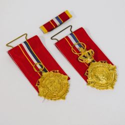 Satz von Gedenkmedaillen der luxemburgischen Feuerwehr von 1882