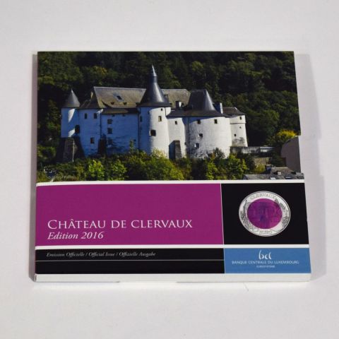 Pièce de 5 euros du Luxembourg : Château de Clervaux, édition limitée sous capsule
