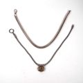Collier en argent 925 et or 22K avec lapis lazuli et chaîne épaisse