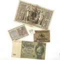 Réunion de billets allemands du XXe siècle, divers états et années