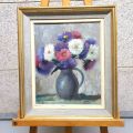 Emile Fournelle: Vase aux fleurs - Oil on card signed
