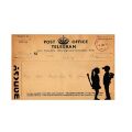 BANKSY (after) x Post Office Telegram, Girl with a bat & Boy with flowers