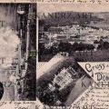 Gruss aus" postcard from 1899 with view of the Hüttenwerk factory