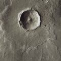 Historical representation: NASA's Bacolor crater on Mars in vintage print