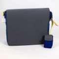 Sac Switch Bag RITZENHOFF, bleu foncé, bandoulière jaune, état neuf