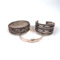 Ensemble de 3 bracelets en argent aux motifs variés et élégants