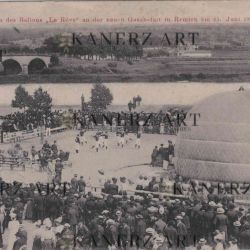 Vintage postcard: hot-air balloon "Le Rêve" in Remich, June 23, 1907