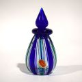 Flacon en verre signé Archimede Seguso & Murano, 15 cm, bleu-vert