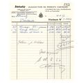 Facture 1957 de la manufacture Scarabée, produits chimiques du Rollingergrund, 21x17 cm