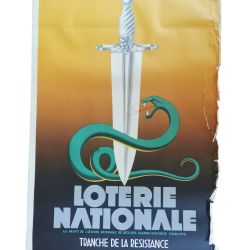 Affiche originale de la Loterie Nationale "Tranche de la Résistance" (1955)