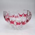 Ensemble VAL SAINT LAMBERT : Vase ovale et coupe en cristal rouge