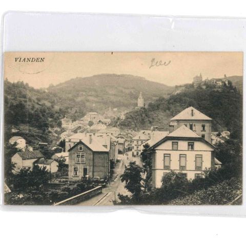 Cartes historiques de Vianden : Hôtel Ensch et rues, 1905, témoignages d'époque