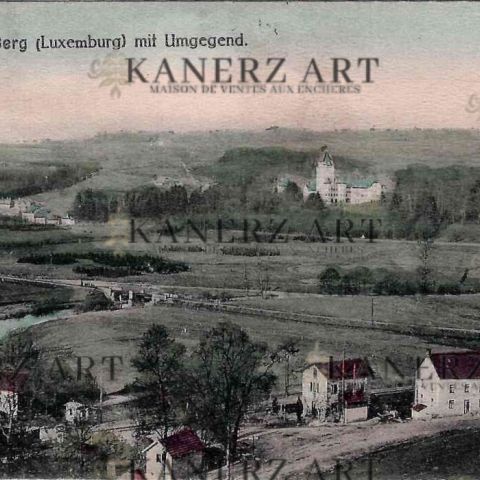 Carte postale ancienne de Schloss Berg et ses environs au Luxembourg