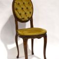 Chaise de Dame à médaillon et nœud, garniture verte, dimensions 95x37x38 cm