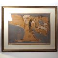 "Wings Spread," etching signed by Albert Bitran, framed, 59 x 76 cm