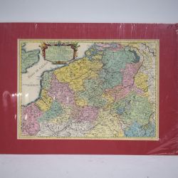 Carte ancienne aquarellée des Pays-Bas, incluant le Duché de Luxembourg, par Sanson, 1672
