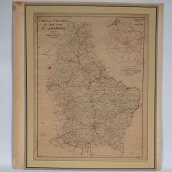 Carte rare des distances du Grand-Duché de Luxembourg, approuvée en 1889