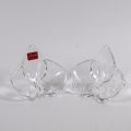 Paire de sculptures en cristal Baccarat, orchidées élégantes, 7 cm hauteur
