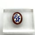 Emaillierte Plakette der Association des Sages-Femmes de Luxembourg, Maße 34 x 28 mm