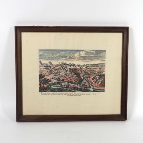Gravure de la ville de Luxembourg par Pierre Aveline, fac-similé en couleur