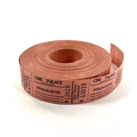 Rouleau de tickets vintage du Cinéma CINÉ PALACE à Dudelange, époque révolue
