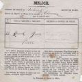 Document de levée pour conscrit absent lors de la levée de 1878