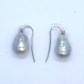 Pair of cultured pearl and diamond earrings, weight 10.15g