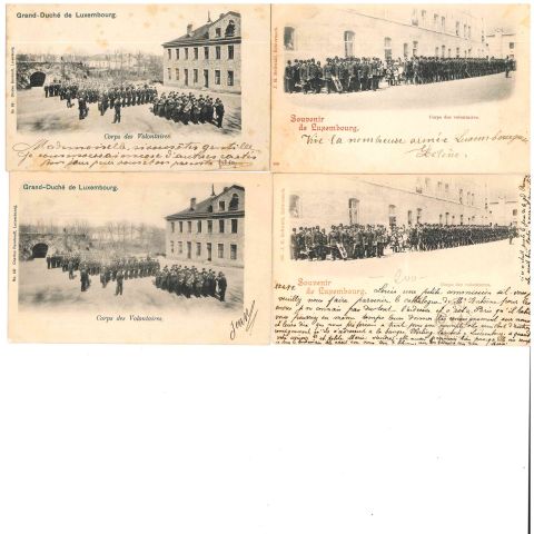 Ensemble de 5 cartes des volontaires luxembourgeois : Bellwald et Berhoeft