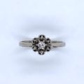 Solitaire ring in 18ct white gold with 0.10ct diamond, size 57