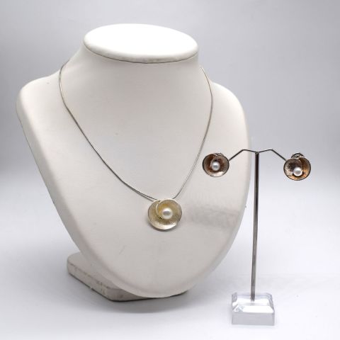Parure "Eloni" en argent sterling 925 avec perles d'eau douce
