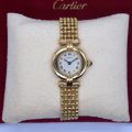Cartier, montre bracelet Colisée en or jaune 750 millièmes signé et numéroté, vers 1980